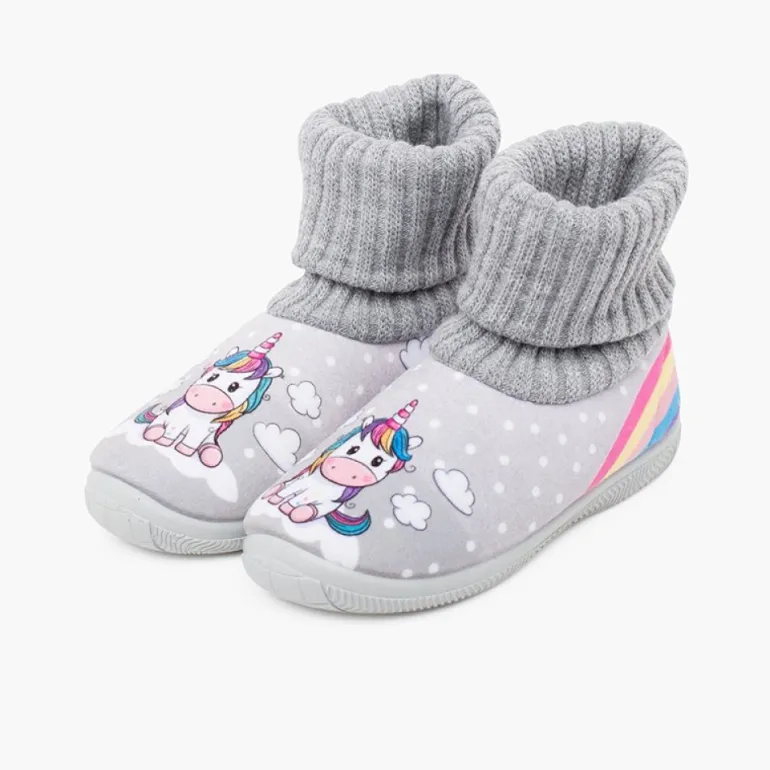 Menino Pisamonas Pantufas Rebordo Meia La Unicornio