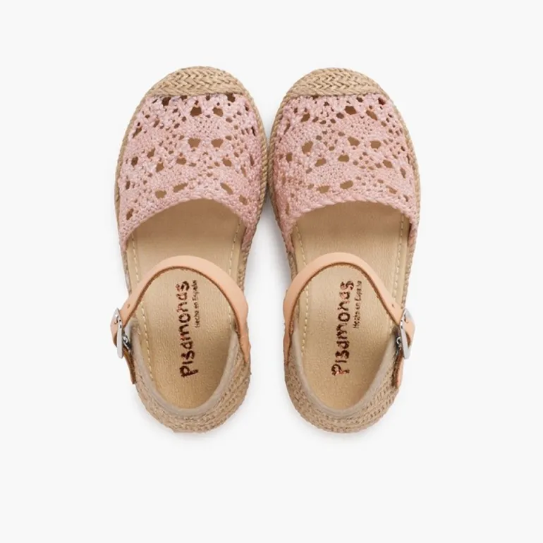 Menina Pisamonas Sandalia Alpargata Macrame Menina Com Fivela
