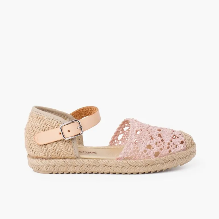 Menina Pisamonas Sandalia Alpargata Macrame Menina Com Fivela