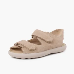 Menino Pisamonas Sandalia Camurca Tiras Frontais Aderentes
