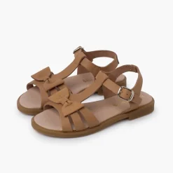 Menina Pisamonas Sandalia Pele Menina Laco Fecho Fivela