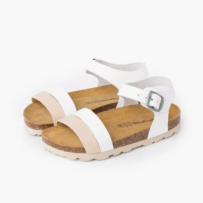 Menina Pisamonas Sandalia Tiras Bicolor Sola Bio Ergonomica