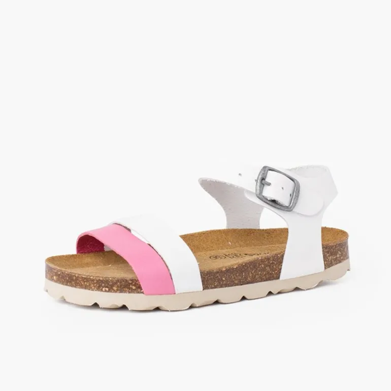 Menina Pisamonas Sandalia Tiras Bicolor Sola Bio Ergonomica