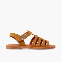 Menina Pisamonas Sandálias Camurca Tipo Gladiador Fivela