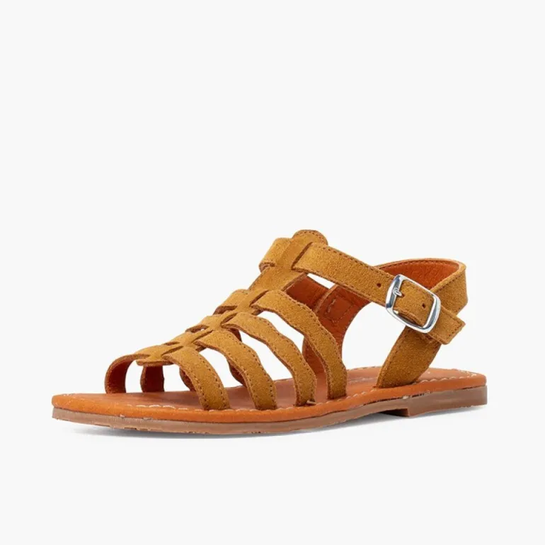 Menina Pisamonas Sandálias Camurca Tipo Gladiador Fivela