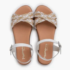 Menina Pisamonas Sandálias Fivela Pala Cruzada Juta