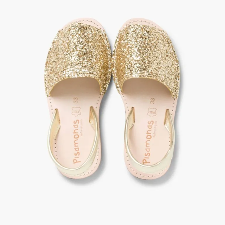 Mulher Pisamonas Sandálias Menorquinas Glitter Menina E Mulher