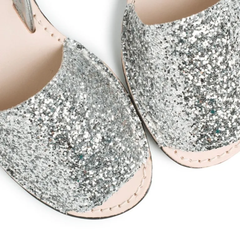 Mulher Pisamonas Sandálias Menorquinas Glitter Menina E Mulher