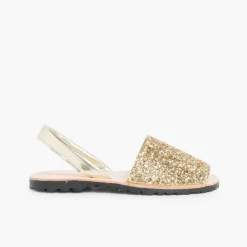 Mulher Pisamonas Sandálias Menorquinas Glitter Menina E Mulher