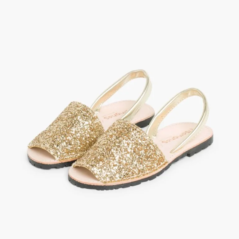Mulher Pisamonas Sandálias Menorquinas Glitter Menina E Mulher