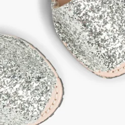 Menina Pisamonas Sandálias Menorquinas Glitter Com Tiras Aderentes