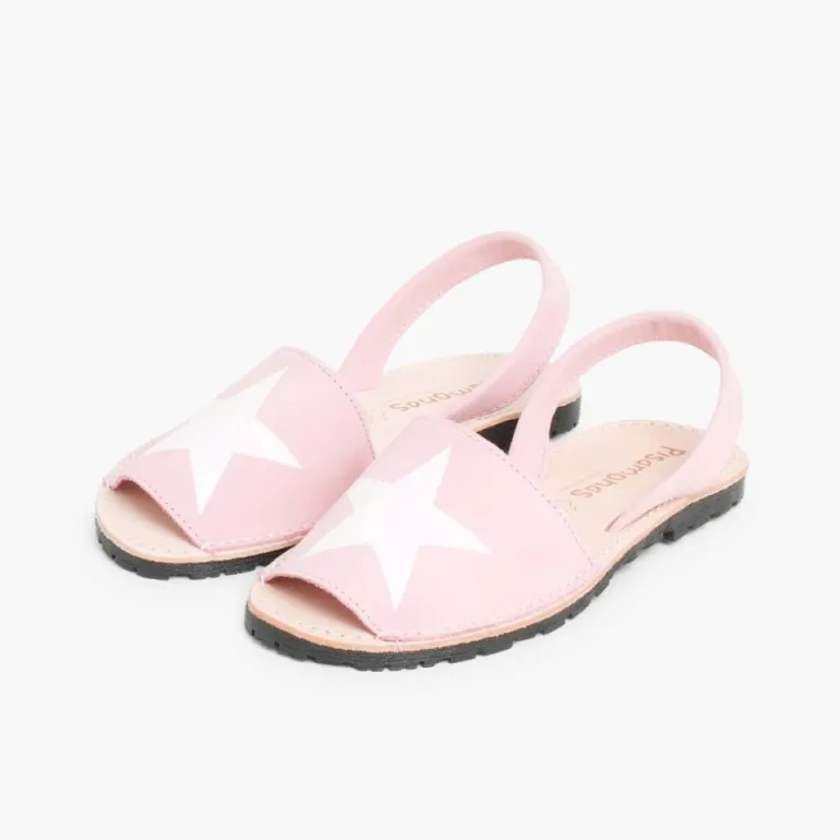 Mulher Pisamonas Sandálias Menorquinas Nobuck Com Estrela
