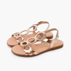 Menina Pisamonas Sandálias Pele Circulos Fivela