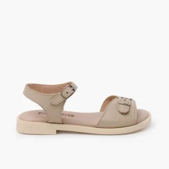 Menina Pisamonas Sandálias Pele Pala Fivela