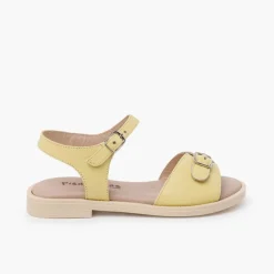 Menina Pisamonas Sandálias Pele Pala Fivela