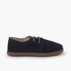 Menina Pisamonas Sapatos Atacadores Camurca Sola Caramelo