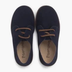Menina Pisamonas Sapatos Atacadores Camurca Sola Caramelo