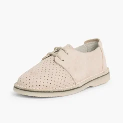 Menino Pisamonas Sapatos Blucher Camurca Com Picotado