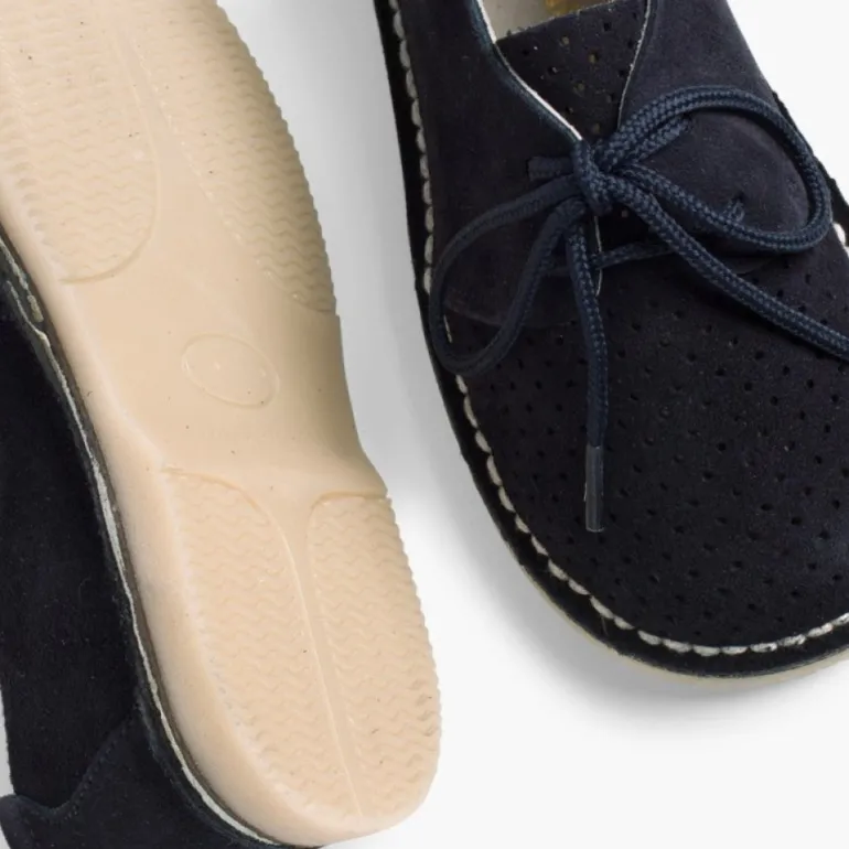 Menino Pisamonas Sapatos Blucher Camurca Com Picotado