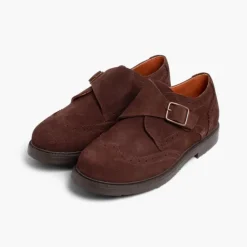 Menino Pisamonas Sapatos Blucher Camurca Fivela