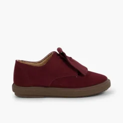 Menina Pisamonas Sapatos Blucher Camurca Franjas Lisos