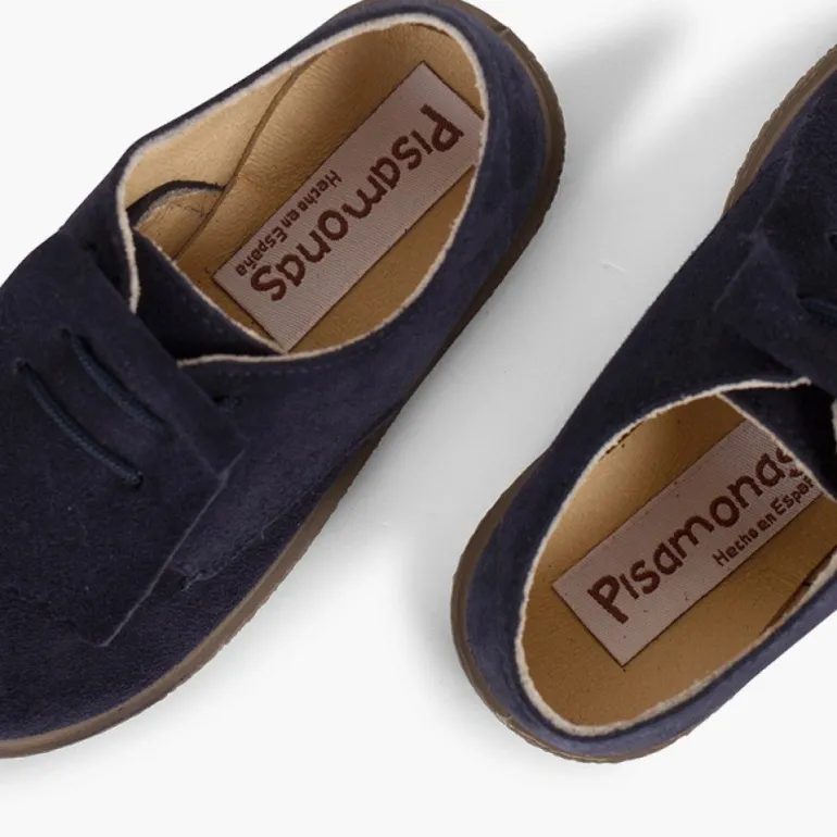 Menina Pisamonas Sapatos Blucher Camurca Franjas Lisos