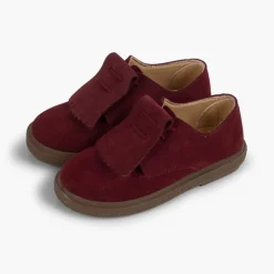 Menina Pisamonas Sapatos Blucher Camurca Franjas Lisos