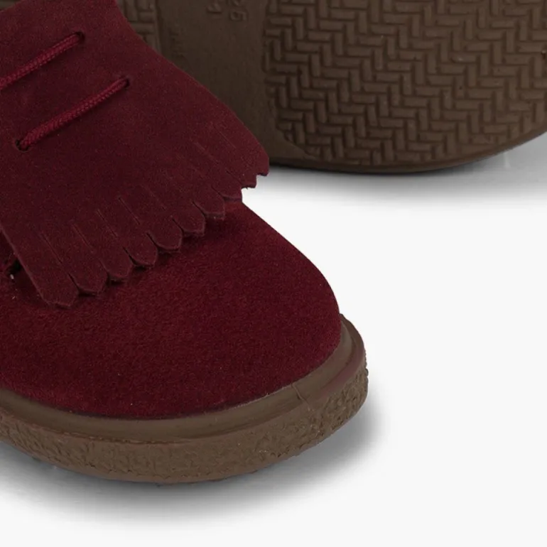 Menina Pisamonas Sapatos Blucher Camurca Franjas Lisos
