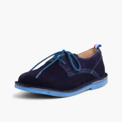 Menina Pisamonas Sapatos Blucher Camurca Sola E Atacadores Cores
