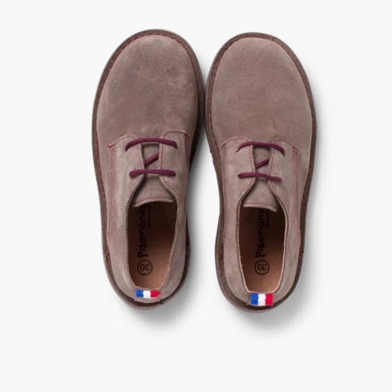 Menina Pisamonas Sapatos Blucher Camurca Sola E Atacadores Cores