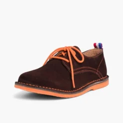Menina Pisamonas Sapatos Blucher Camurca Sola E Atacadores Cores