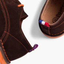 Menina Pisamonas Sapatos Blucher Camurca Sola E Atacadores Cores