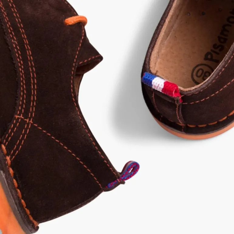 Menina Pisamonas Sapatos Blucher Camurca Sola E Atacadores Cores