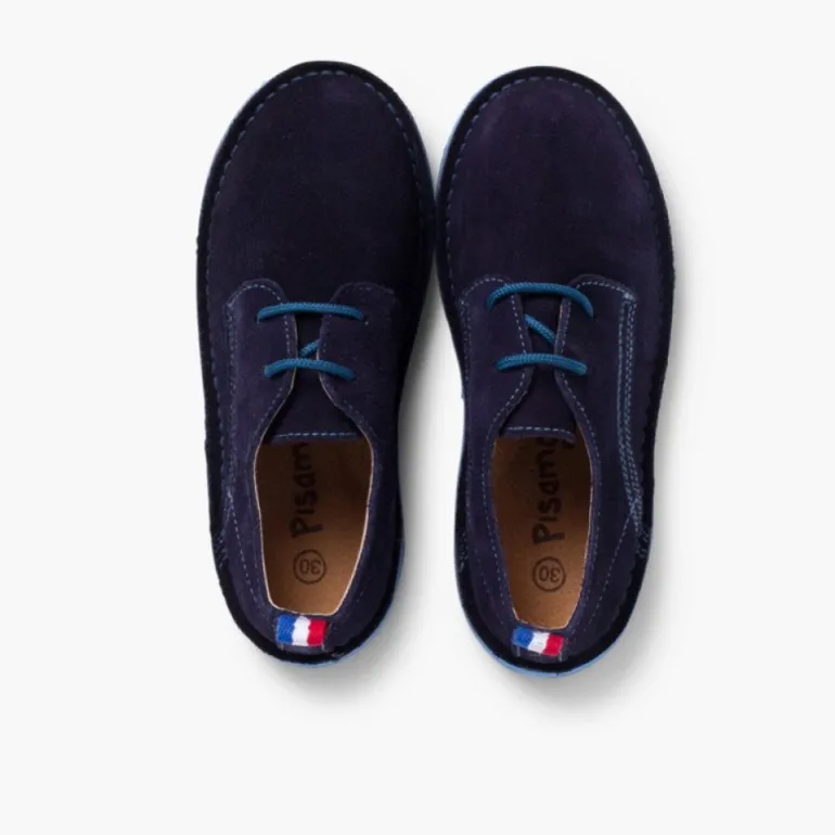 Menina Pisamonas Sapatos Blucher Camurca Sola E Atacadores Cores