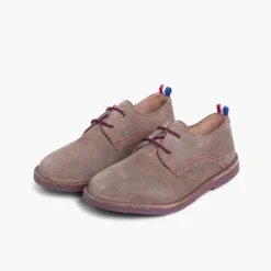 Menina Pisamonas Sapatos Blucher Camurca Sola E Atacadores Cores