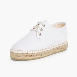 Menina Pisamonas Sapatos Blucher De Lona Com Sola Alpargata