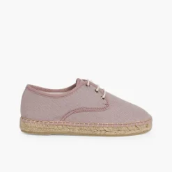 Menina Pisamonas Sapatos Blucher De Lona Com Sola Alpargata