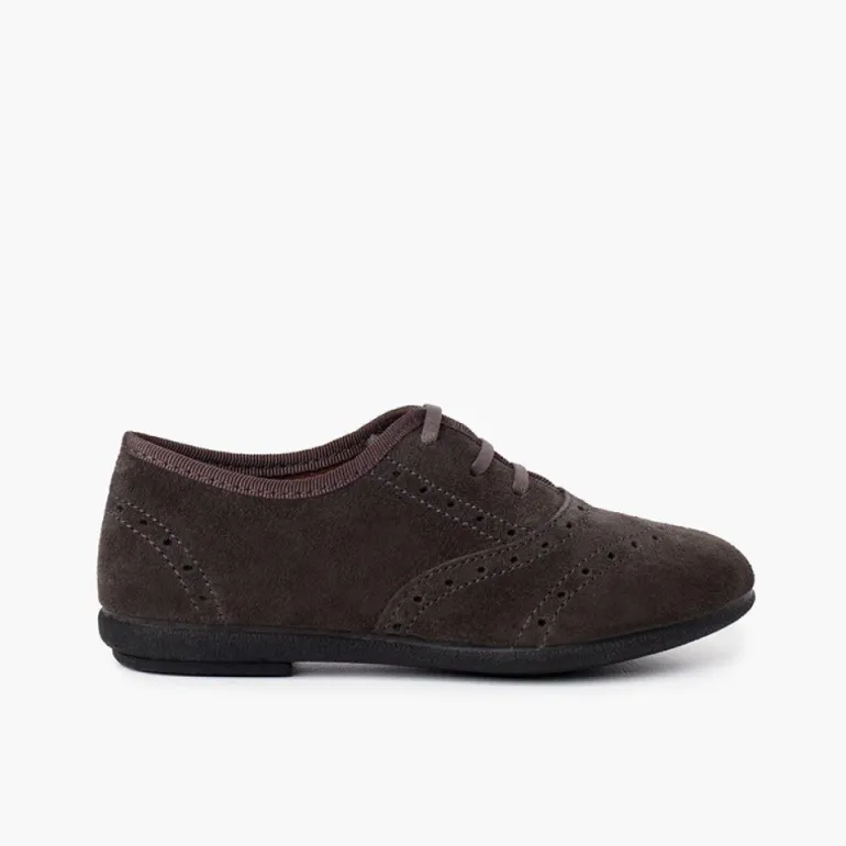 Menina Pisamonas Sapatos Blucher Menina E Mulher Camurca