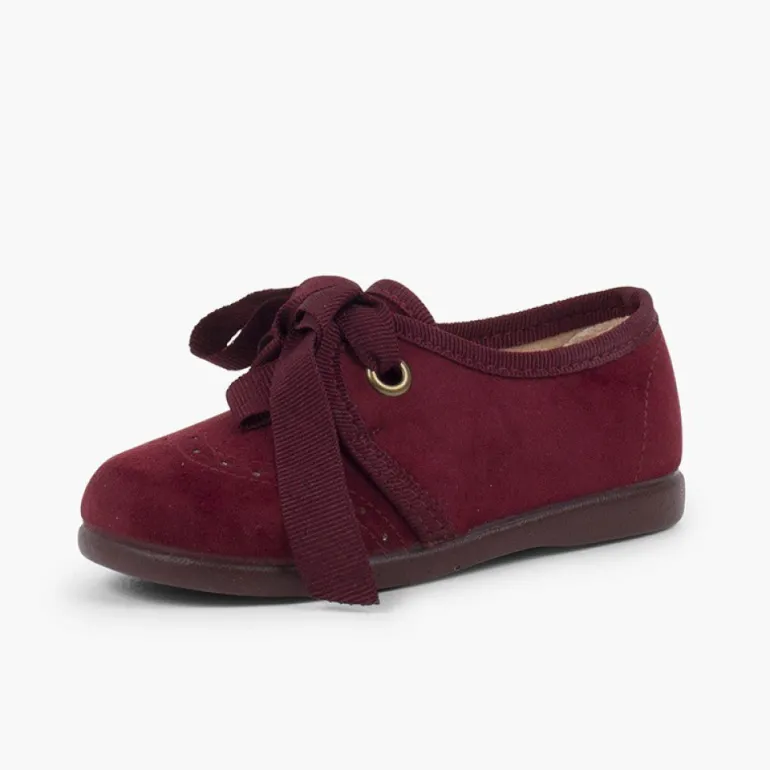 Menina Pisamonas Sapatos Crianca Tipo Blucher Com Laco E Picotados