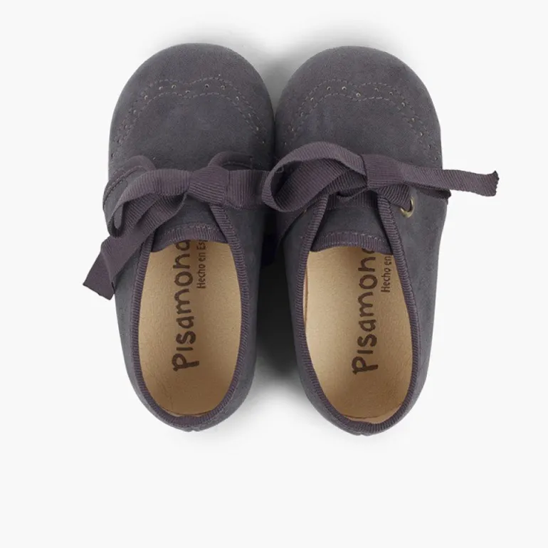 Menina Pisamonas Sapatos Crianca Tipo Blucher Com Laco E Picotados