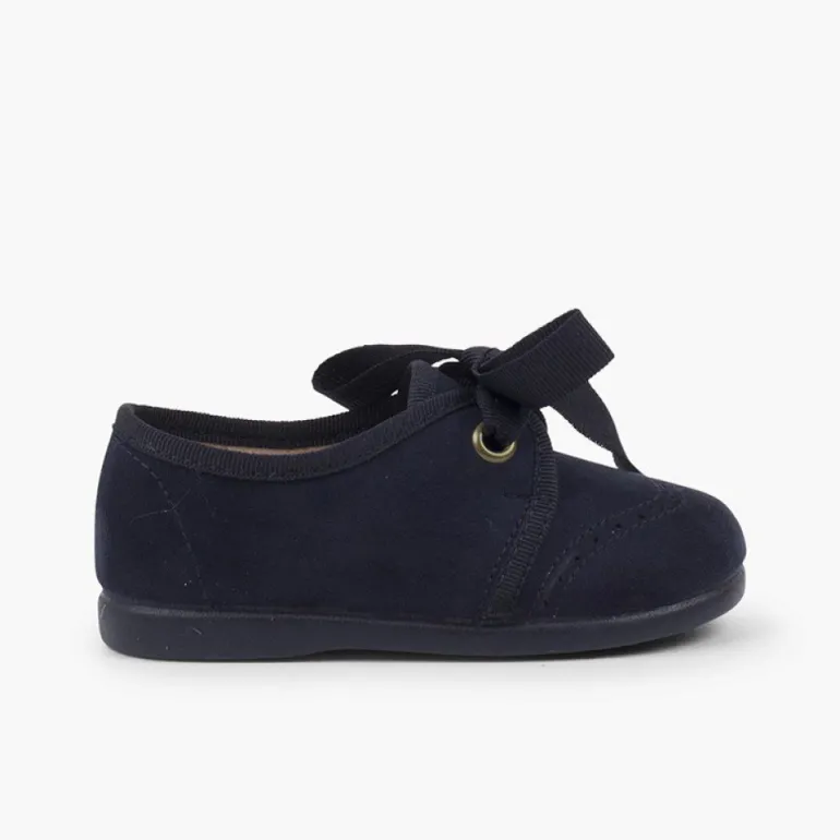 Menina Pisamonas Sapatos Crianca Tipo Blucher Com Laco E Picotados