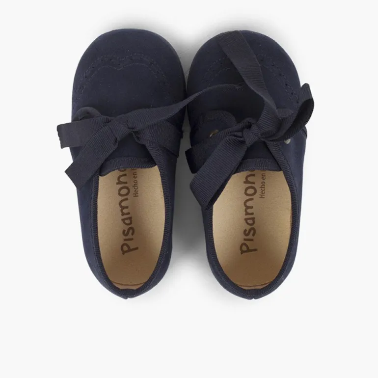 Menina Pisamonas Sapatos Crianca Tipo Blucher Com Laco E Picotados