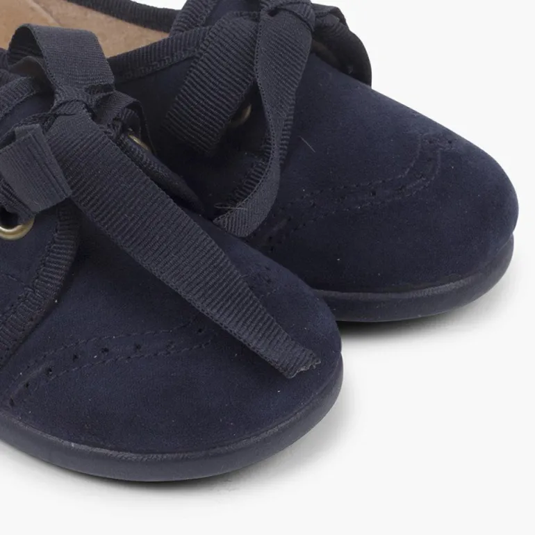 Menina Pisamonas Sapatos Crianca Tipo Blucher Com Laco E Picotados