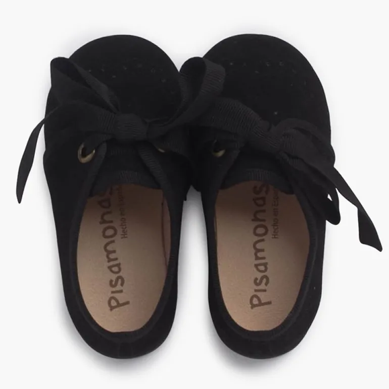 Menina Pisamonas Sapatos Crianca Tipo Blucher Com Laco E Picotados