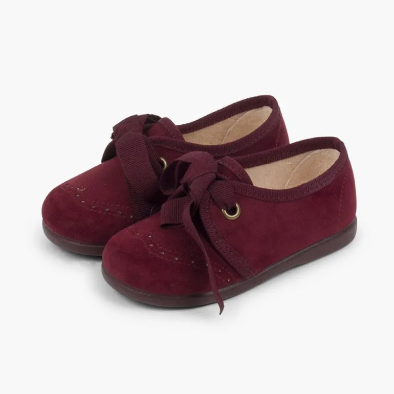 Menina Pisamonas Sapatos Crianca Tipo Blucher Com Laco E Picotados