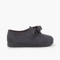 Menina Pisamonas Sapatos Crianca Tipo Blucher Com Laco E Picotados