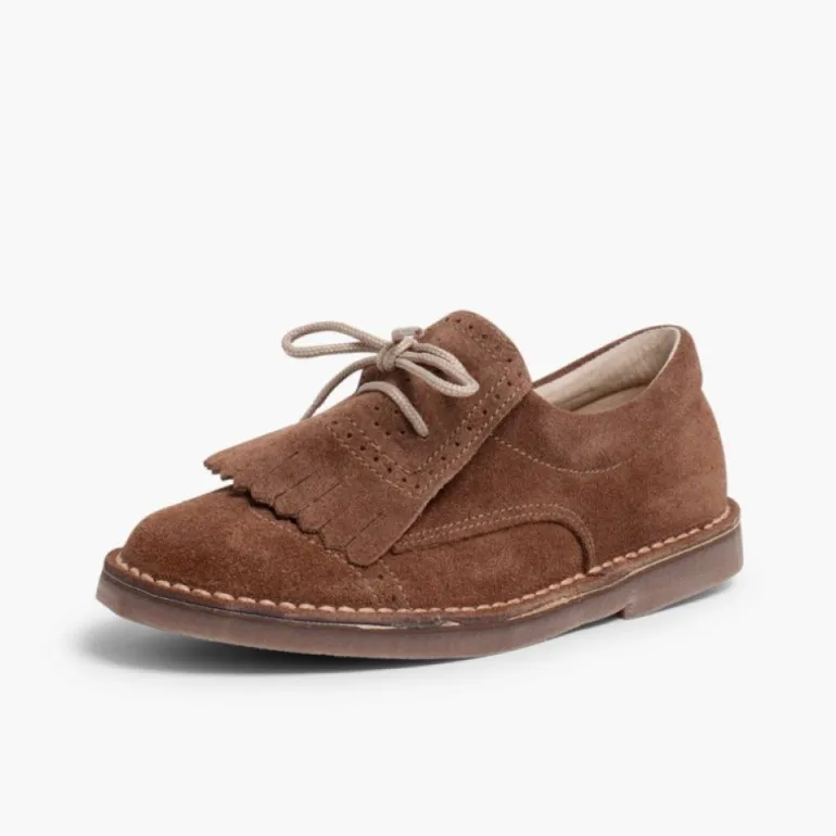 Menina Pisamonas Sapatos De Carneira Com Franjas