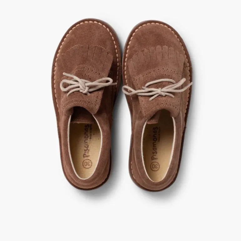 Menina Pisamonas Sapatos De Carneira Com Franjas