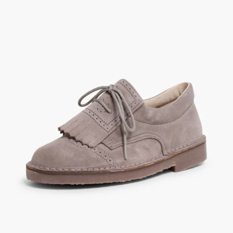 Menina Pisamonas Sapatos De Carneira Com Franjas