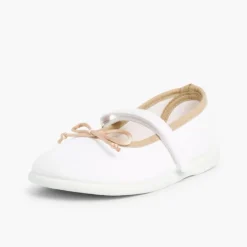 Menina Pisamonas Sapatos De Tela Tira Aderente Fina Com Laco